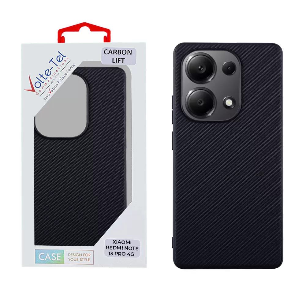 VOLTE-TEL CARBON LIFT ΘΗΚΗ XIAOMI REDMI NOTE 13 PRO 4G 6.67in  CAMERA GUARD BLACK