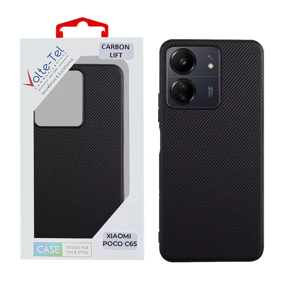 VOLTE-TEL CARBON LIFT ΘΗΚΗ XIAOMI POCO C65/ POCO M6 5G 6.74in  CAMERA GUARD PROTECTION BLACK