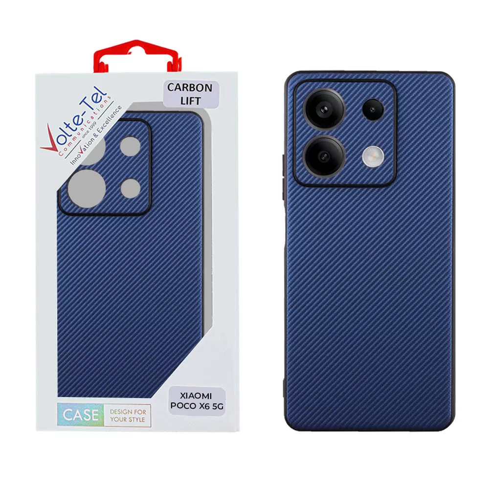 VOLTE-TEL CARBON LIFT ΘΗΚΗ XIAOMI POCO X6 5G 6.67in  FULL CAMERA PROTECTION BLUE