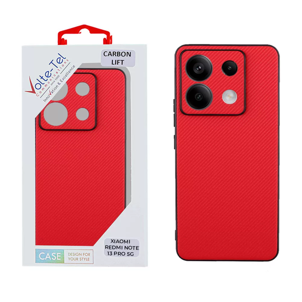 VOLTE-TEL CARBON LIFT ΘΗΚΗ XIAOMI REDMI NOTE 13 PRO 5G 6.67in  FULL CAMERA PROTECTION RED