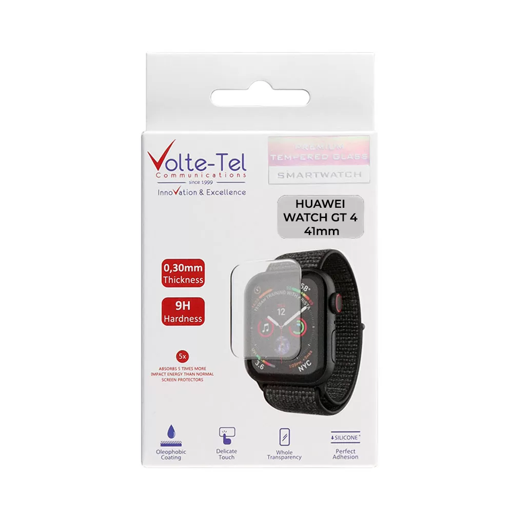 VOLTE-TEL TEMPERED GLASS HUAWEI WATCH GT 4 41mm 1.32in 9H 0.30mm 2.5D FULL GLUE FULL COVER - Image 2