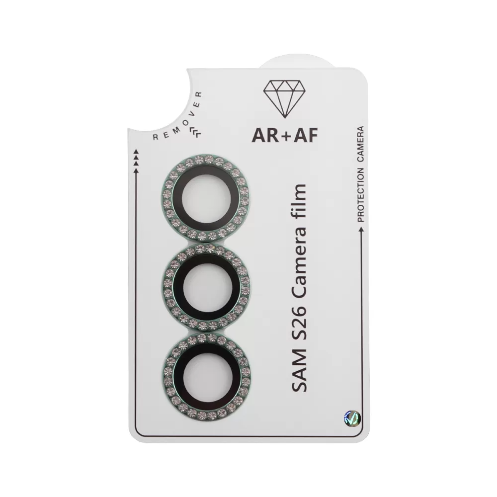 VOLTE-TEL CAMERA GLASS COVER SAMSUNG S26 5G 6.3in 9H 0.33MM EASY APPLICATION WITH STRASS GREEN - Image 4