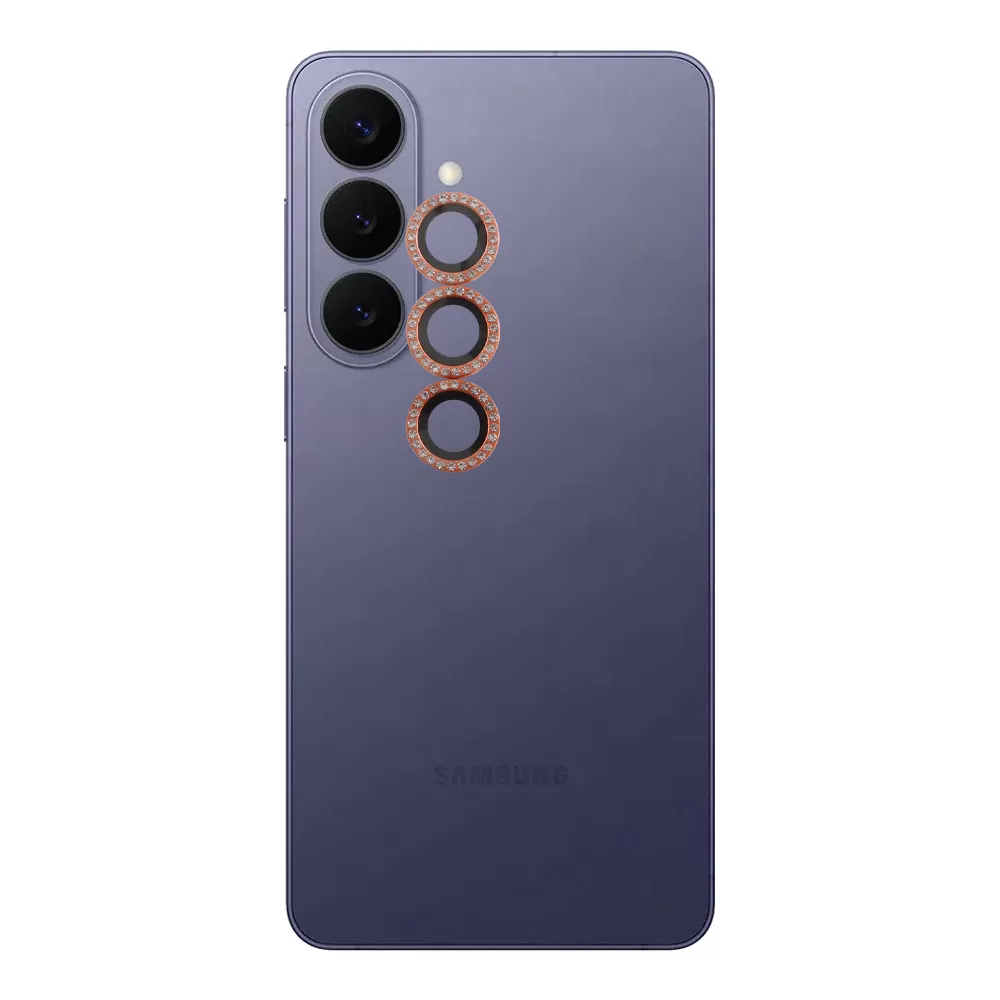 VOLTE-TEL CAMERA GLASS COVER SAMSUNG S26 5G 6.3in 9H 0.33MM EASY APPLICATION WITH STRASS ORANGE - Image 5