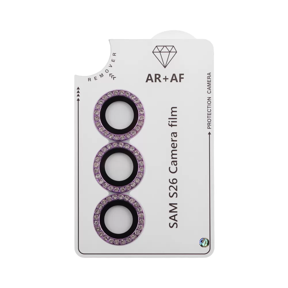 VOLTE-TEL CAMERA GLASS COVER SAMSUNG S26 5G 6.3in 9H 0.33MM EASY APPLICATION WITH STRASS LIGHT PURPLE - Image 4