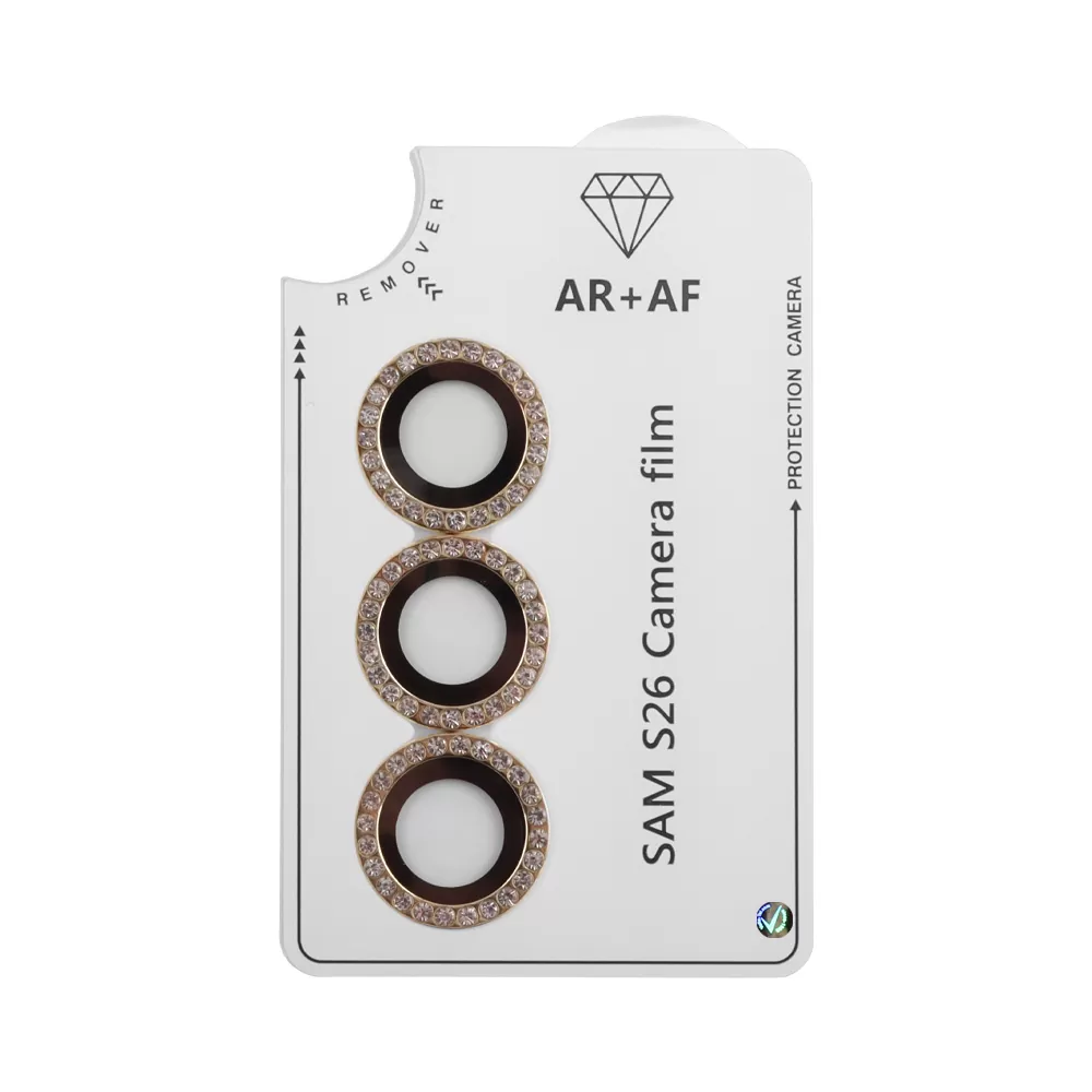 VOLTE-TEL CAMERA GLASS COVER SAMSUNG S26 5G 6.3in 9H 0.33MM EASY APPLICATION WITH STRASS GOLD - Image 4