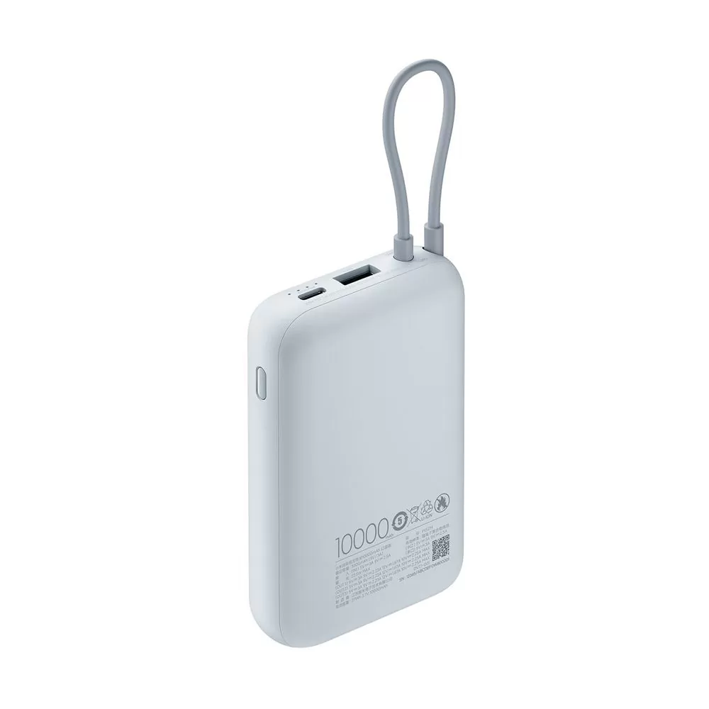 XIAOMI POWER BANK BHR9073GL 10000mAh 2 X 3.A USB-TYPE C FAST CHARGE (INTEGRATED USB-C CABLE) 22.5W ICE BLUE OR - Image 5