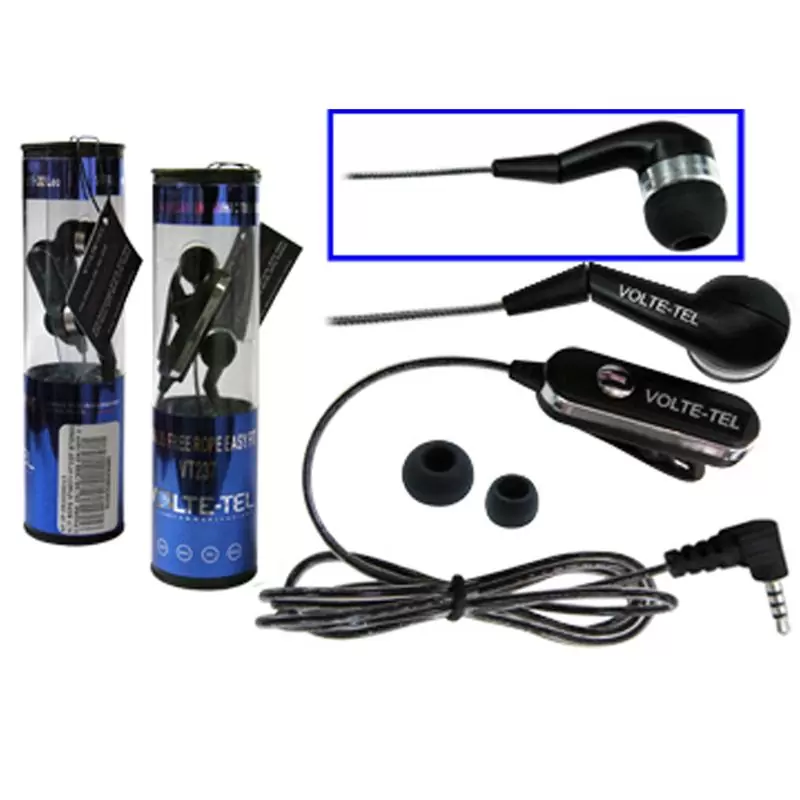 HANDS FREE NOKIA 5200/6300 ROPE VOLTE-TEL VT607+VT237 ON/OFF 2pcs BLACK - Image 2
