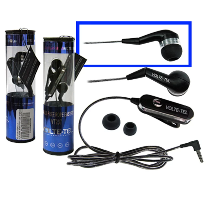 HANDS FREE NOKIA N81/82/5310/N96 ROPE VOLTE-TEL VT607+VT237 ON/OFF 2pcs BLACK - Image 2