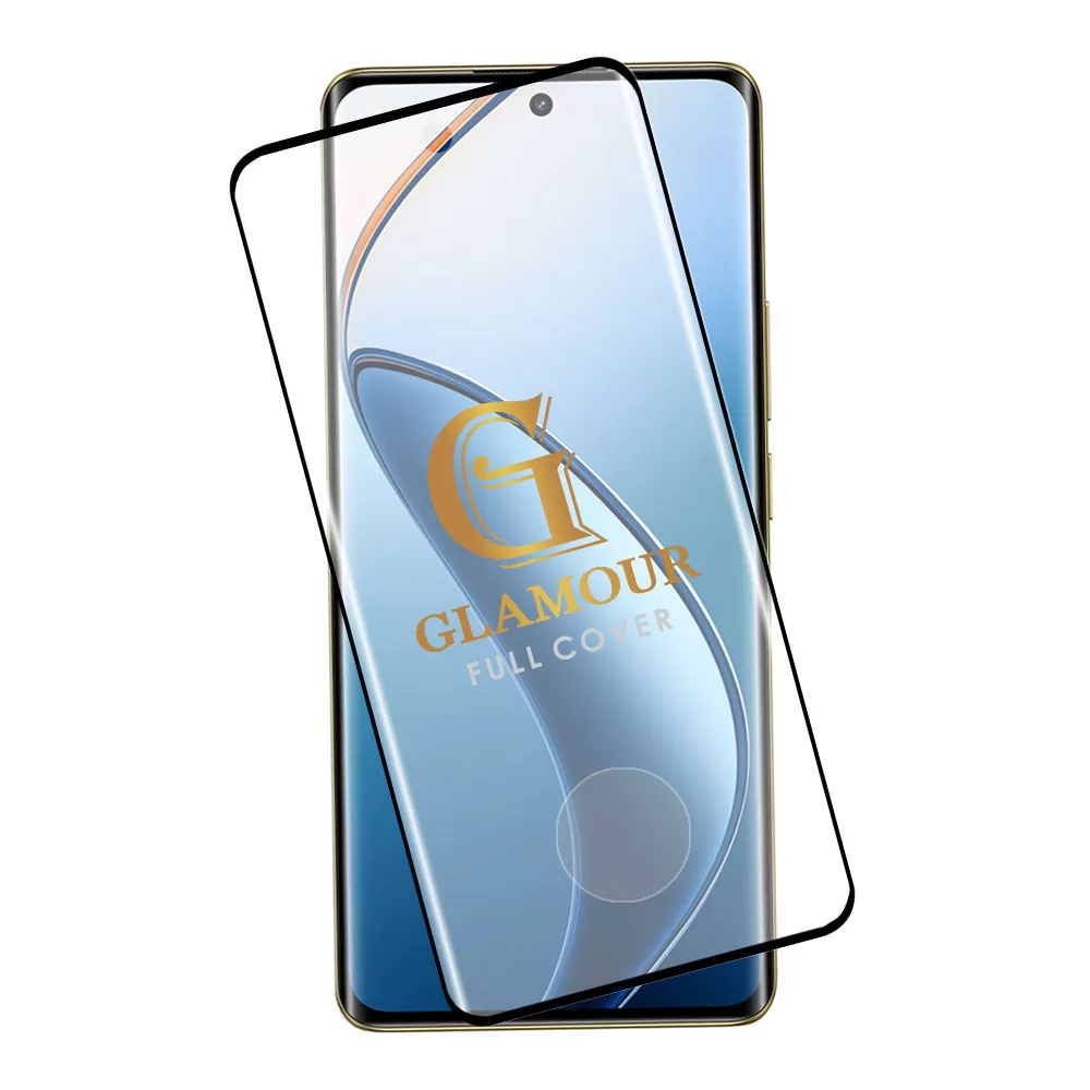 IDOL 1991 GLAMOUR TEMPERED GLASS REALME 12 PRO 5G/REALME 12 PRO PLUS 5G 6.7in9H 0.30mm FULL COVER 3D EDGE GLUE FINGERUNLOCK BLAC