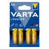 VARTA ΜΠΑΤΑΡΙΕΣ ΑΛΚΑΛΙΚΕΣ AA LR06 1.5V ALKALINE LONGLIFE 4106 4/BLISTER