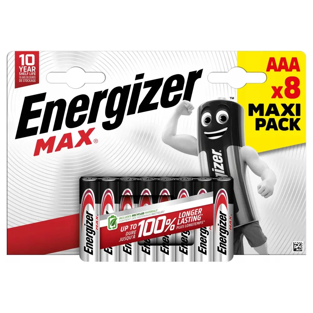 ENERGIZER ΜΠΑΤΑΡΙΕΣ ΑΛΚΑΛΙΚΕΣ AAA LR03 1.5V MAX 8/BLISTER