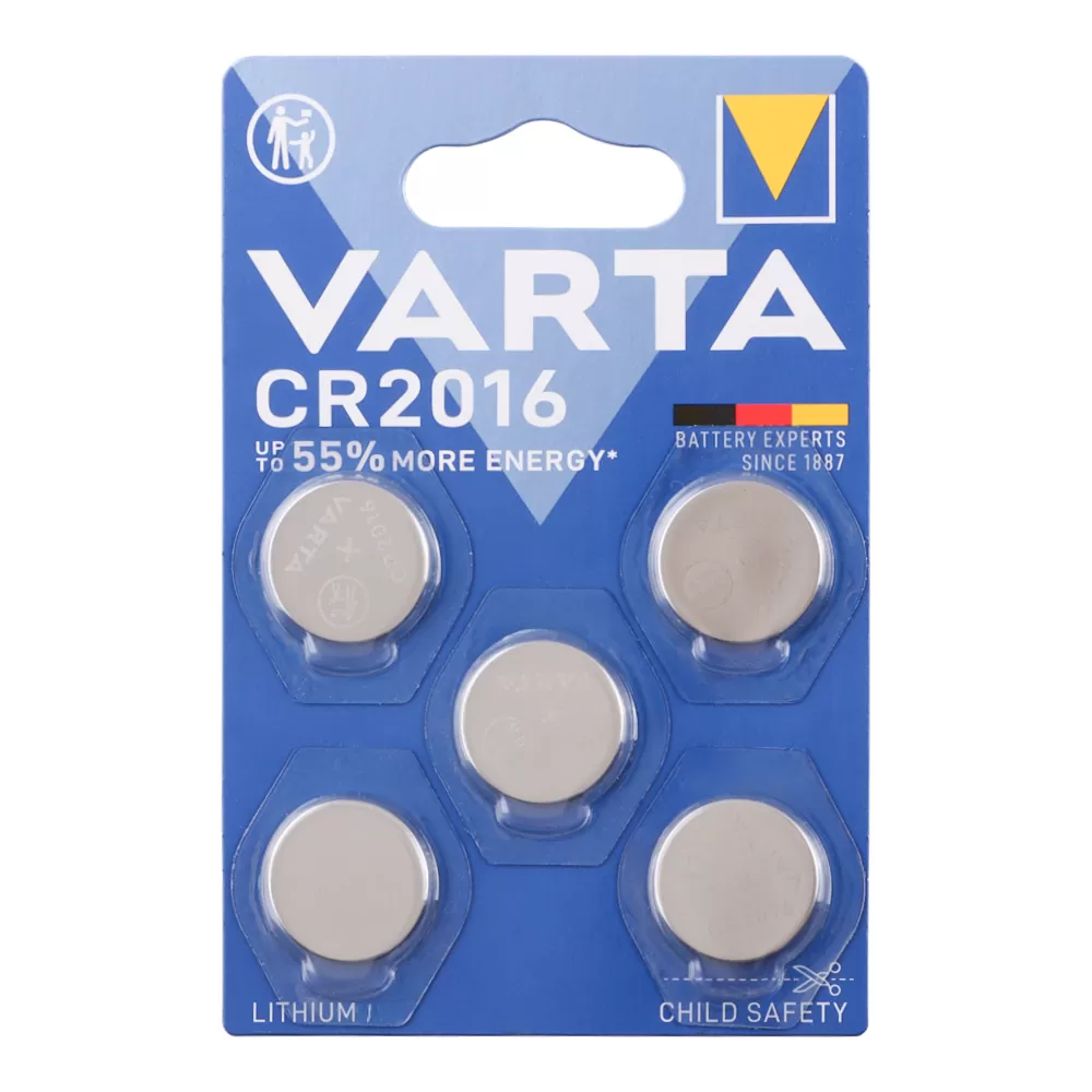 VARTA ΜΠΑΤΑΡΙΕΣ ΝΟΜΙΣΜΑΤΟΣ ΛΙΘΙΟΥ CR2016 3V 90mAh Li-ion  1 ΤΕΜ. 5/BLISTER
