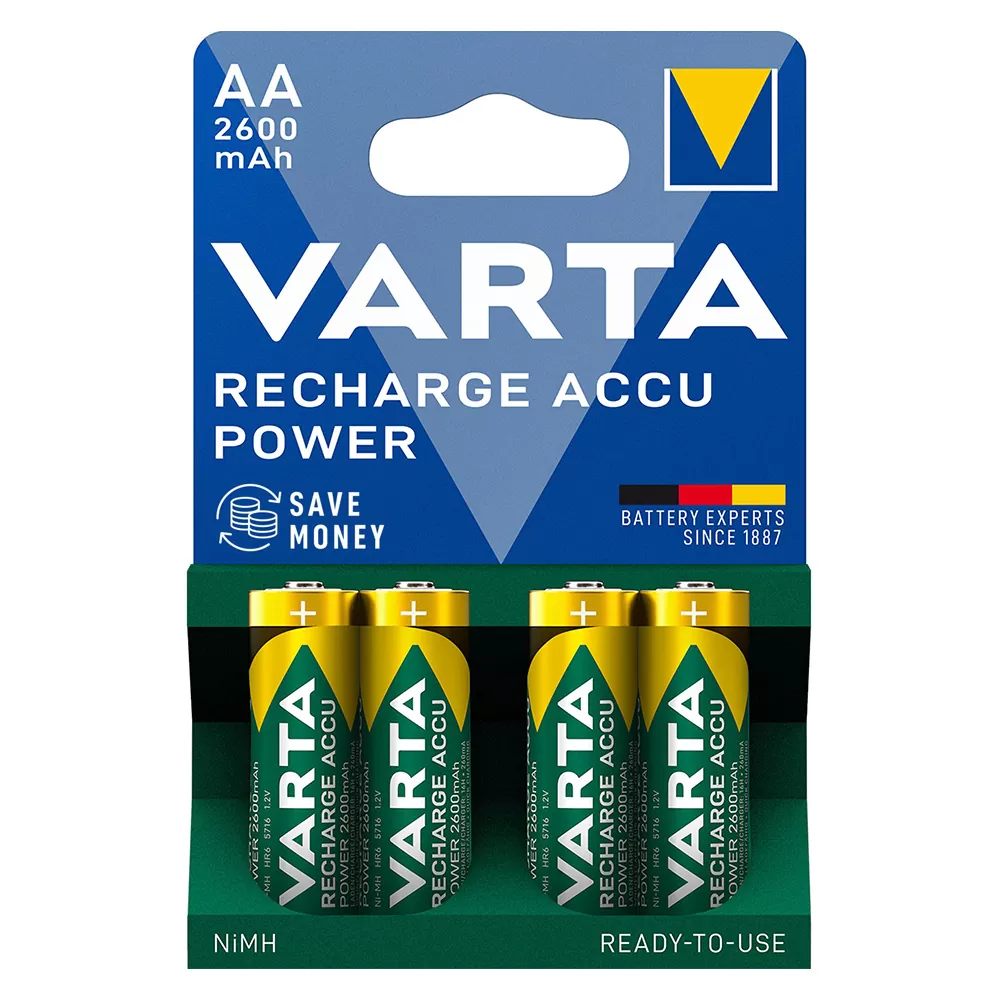 VARTA ΜΠΑΤΑΡΙΕΣ ΕΠΑΝΑΦΟΡΤΙΖΟΜΕΝΕΣ AA/HR06 1.2V 2600mAh Ni-MH RECHARGE ACCU POWER READY TO USE 4/BLISTER