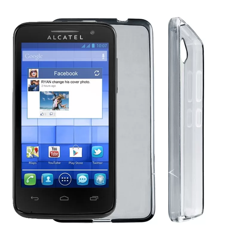 VOLTE-TEL SLIMCOLOR TPU ΘΗΚΗ ALCATEL SLIMCOLOR TPU ONE TOUCH M' POP 5020D ΔΙΑΦΑΝΗ ΓΚΡΙ
