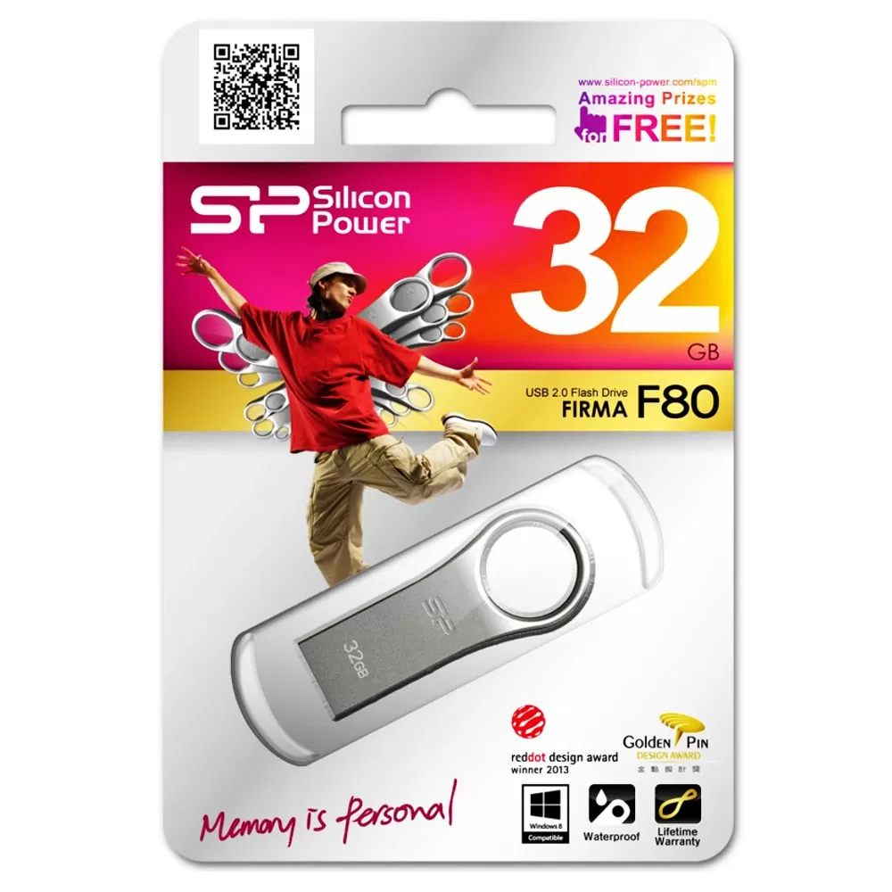 SILICON POWER USB FLASH DRIVE 32GB USB 2.0 FIRMA F80 SP032GBUF2F80V1S SILVER - Image 4