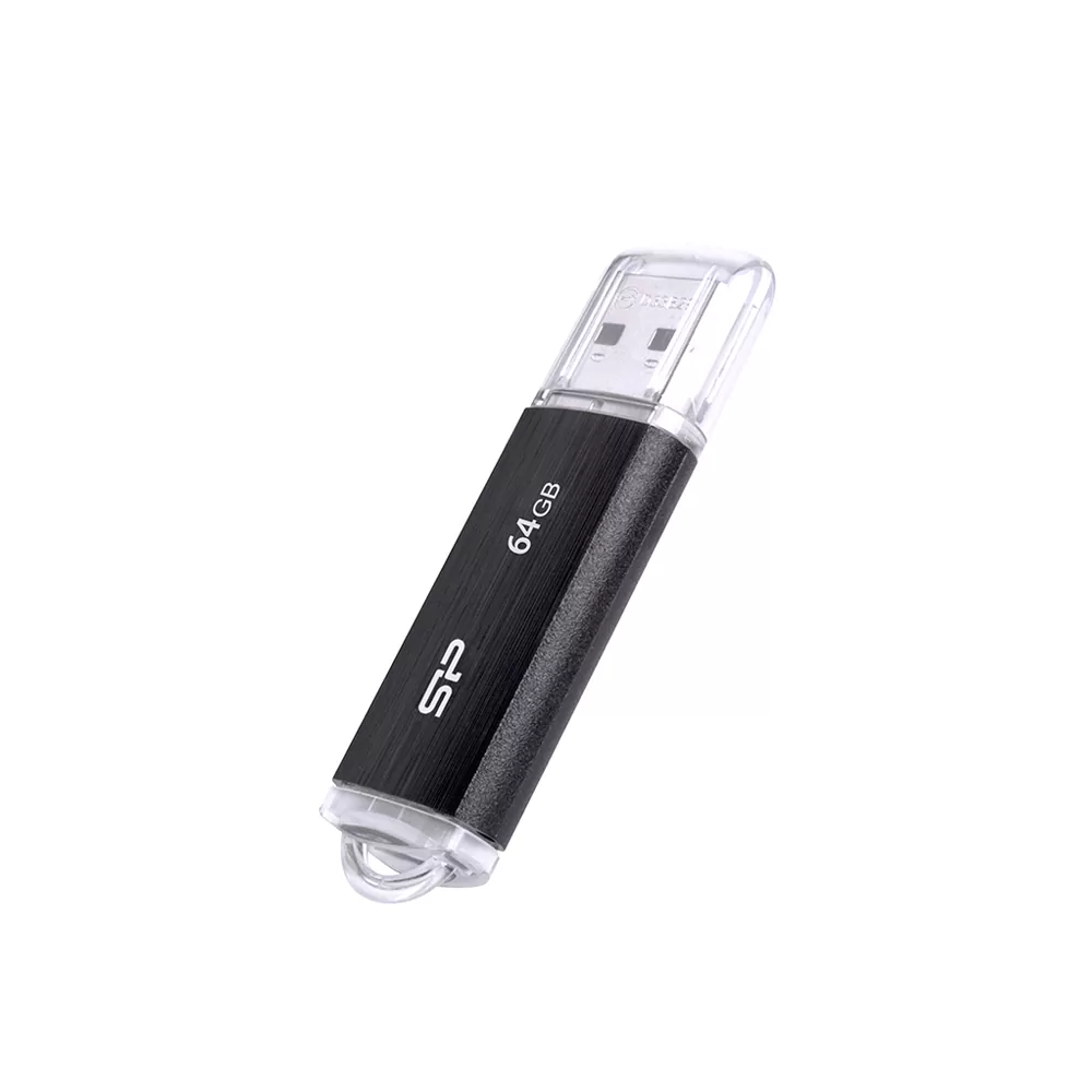 SILICON POWER USB FLASH DRIVE 64GB USB 2.0 ULTIMA U02 SP064GBUF2U02V1K BLACK - Image 2