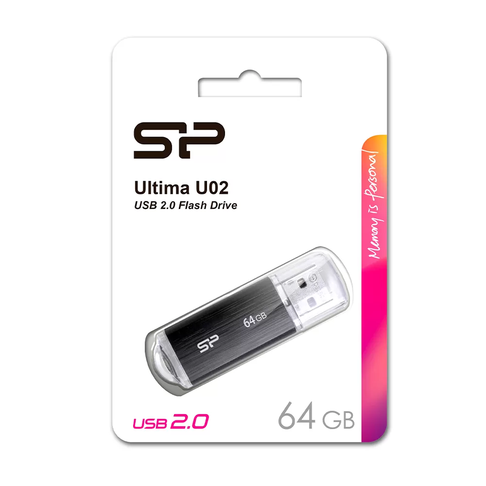 SILICON POWER USB FLASH DRIVE 64GB USB 2.0 ULTIMA U02 SP064GBUF2U02V1K BLACK - Image 5