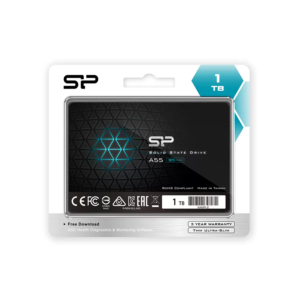 SILICON POWER 2.5" A55 SSD SATA III TCL 3D NAND 1TB 6GB/SEC R/W 500/450MB/s 7mm SLIM DESIGN BLUE - Image 2
