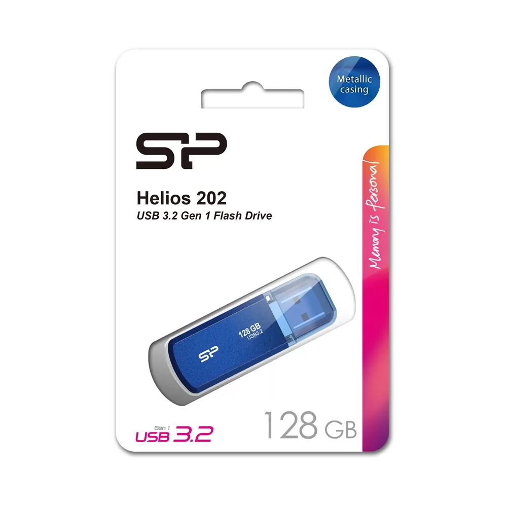 SILICON POWER USB FLASH DRIVE 128GB USB 3.2 HELIOS H202 SP128GBUF3202V1B ALUMINIUM CASE BLUE - Image 2