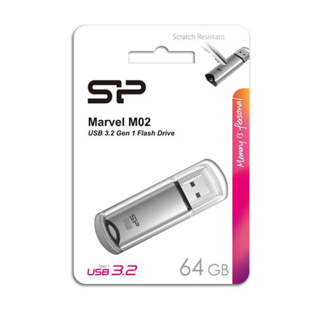 SILICON POWER USB FLASH DRIVE 64GB USB 3.2 MARVEL M02 SP064GBUF3M02V1S SILVER - Image 3
