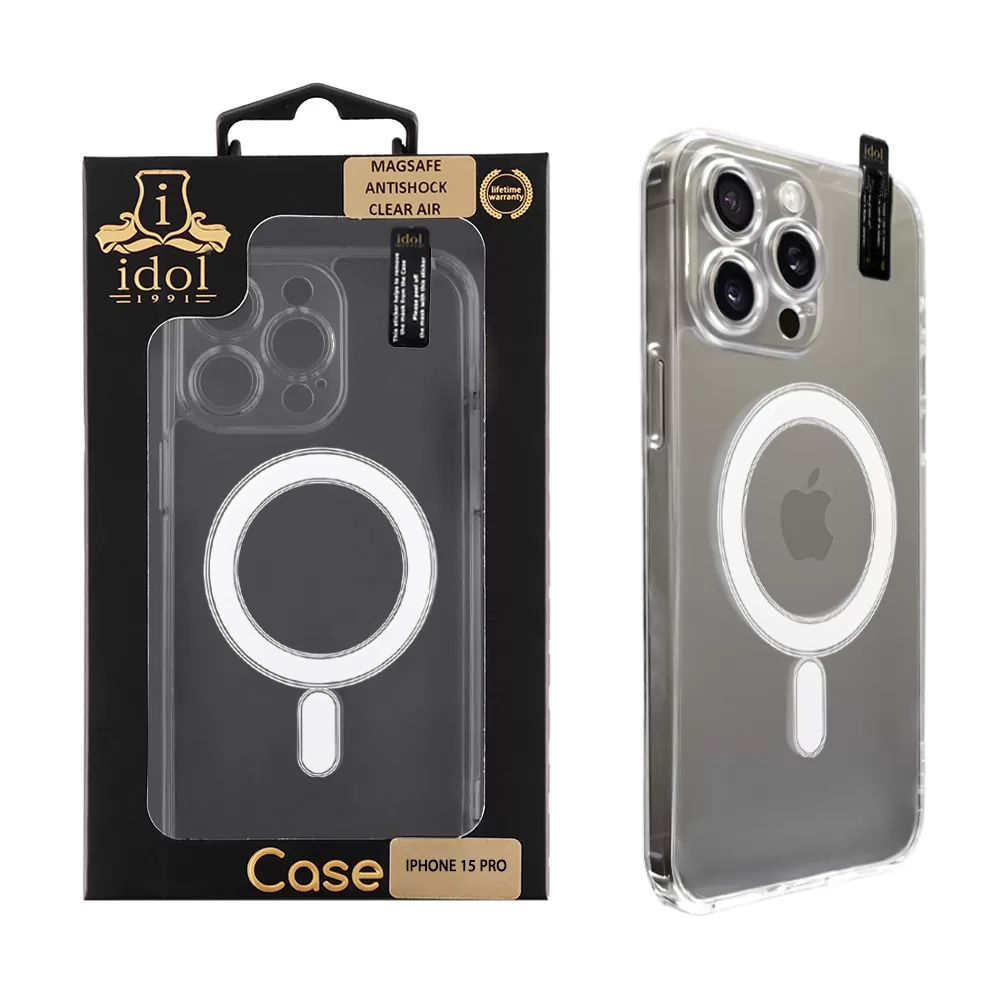 IDOL 1991 SUPER MAGSAFE ΘΗΚΗ IPHONE 15 PRO 6.1in ANTISHOCK CLEAR AIR BACK COVER TPU FULL CAMERA PROTECTION ΔΙΑΦΑΝΗ