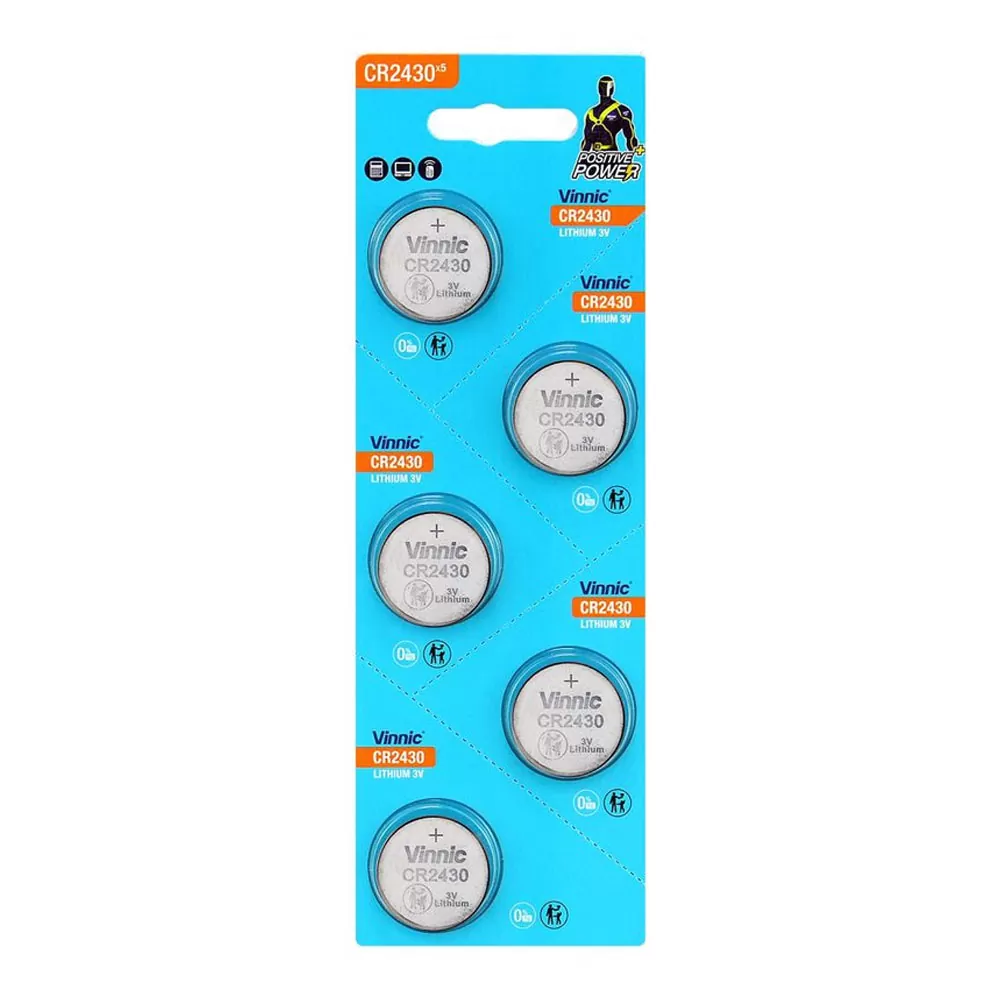 VINNIC ΜΠΑΤΑΡΙΕΣ ΝΟΜΙΣΜΑΤΟΣ ΛΙΘΙΟΥ CR2430 3V Li-ion 1 ΤΕΜ. 5/BLISTER