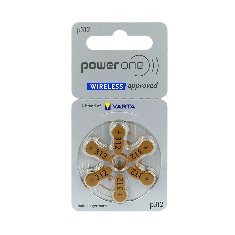 VARTA POWER ONE ΜΠΑΤΑΡΙΕΣ ΑΚΟΥΣΤΙΚΩΝ ΒΑΡΗΚΟΪΑΣ 312 P312/PR312/PR41/ZA312 1.45V 170mAh 6/BLISTER