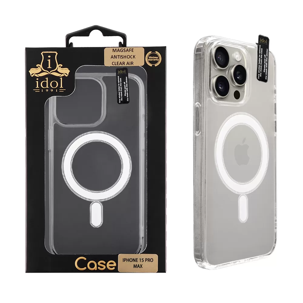 IDOL 1991 SUPER MAGSAFE ΘΗΚΗ IPHONE 15 PRO MAX 6.7in ANTISHOCK CLEAR AIR BACK COVER TPU CAMERA GUARD ΔΙΑΦΑΝΗ