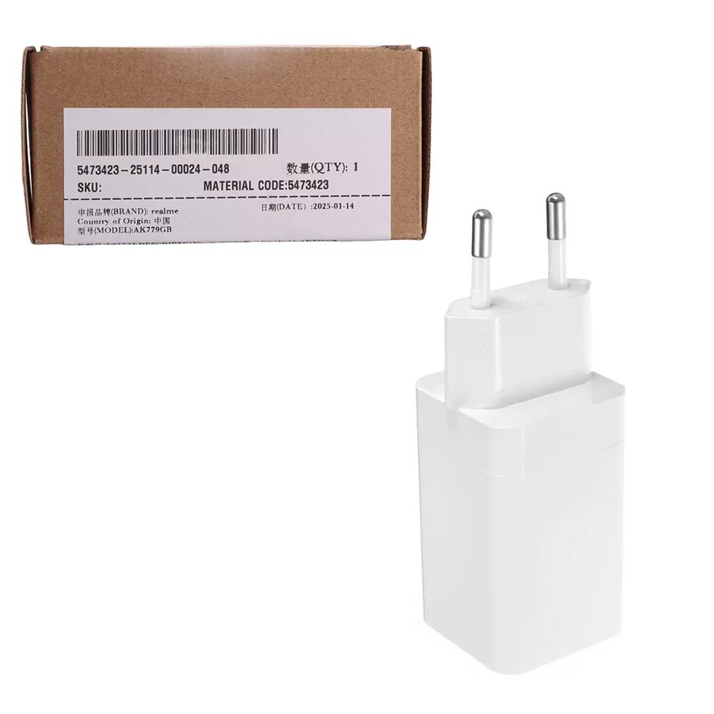 TRAVEL REALME AK779GB USB-A 3.0 USB-A 5V 4A 20W WHITE 5473423 ORIGINAL SERVICE PACK