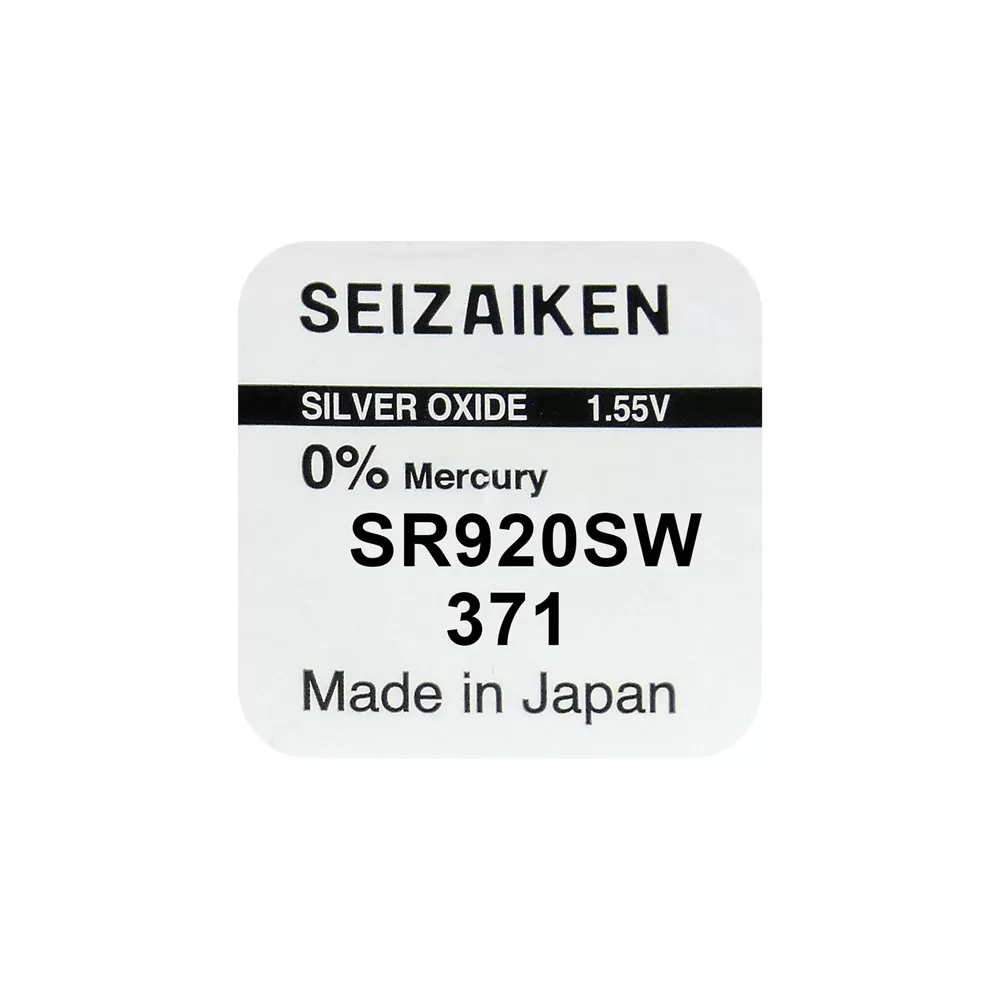 SEIZAIKEN SEIKO ΜΠΑΤΑΡΙΕΣ ΡΟΛΟΓΙΟΥ 371/SR69/370/SR920SW/G6/AG6 1.55V 46mAh SILVER OXIDE 1 ΤΕΜ/BLISTER - Image 2