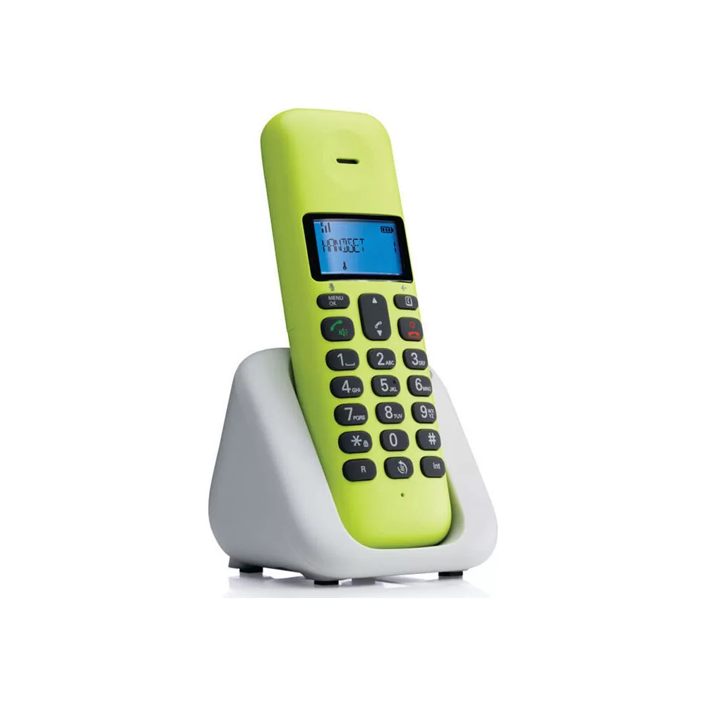 ΑΣΥΡΜΑΤΟ ΤΗΛΕΦΩΝΟ MOTOROLA T301 ΜΕ ΑΝΟΙΧΤΗ ΑΚΡΟΑΣΗ LEMON/GREY GR - Image 2