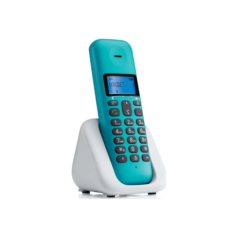 ΑΣΥΡΜΑΤΟ ΤΗΛΕΦΩΝΟ MOTOROLA T301 ΜΕ ΑΝΟΙΧΤΗ ΑΚΡΟΑΣΗ TURQUOISE/GREY GR - Image 2