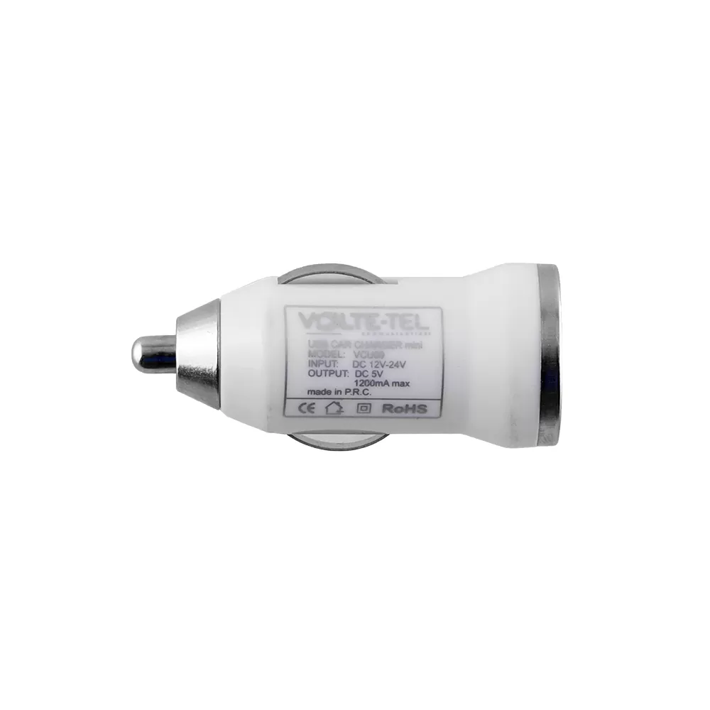 VOLTE-TEL USB ΦΟΡΤΙΣΤΗΣ ΑΥΤΟΚΙΝΗΤΟΥ mini VCU09 1200mA 6W WHITE - Image 2