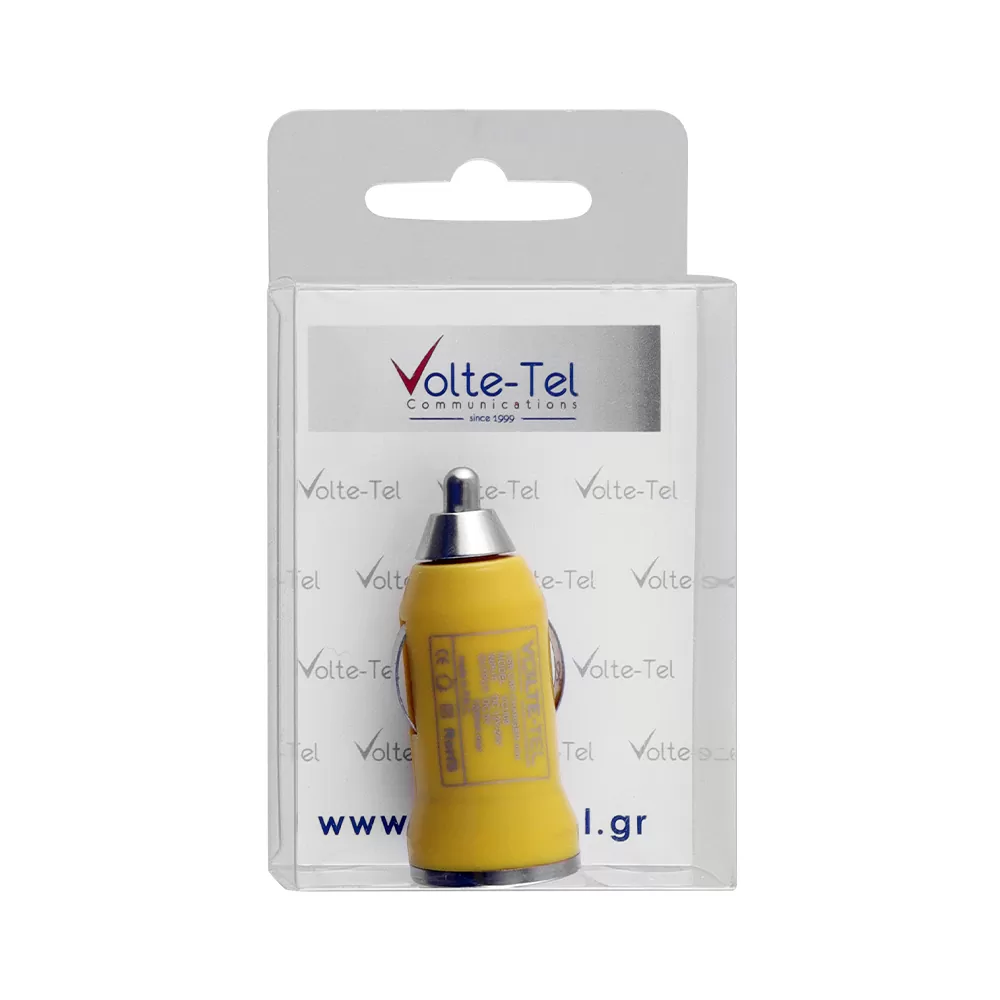 VOLTE-TEL USB ΦΟΡΤΙΣΤΗΣ ΑΥΤΟΚΙΝΗΤΟΥ mini VCU09 1200mA 6W YELLOW - Image 4