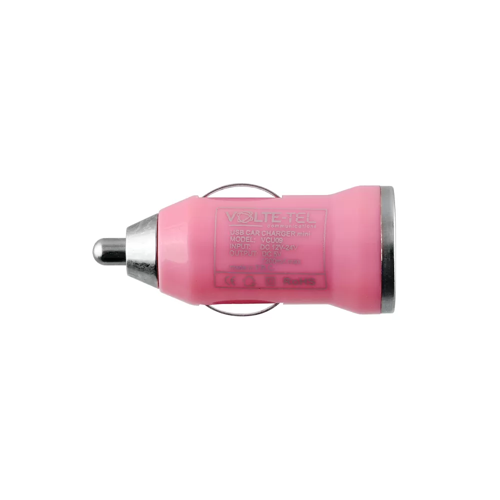 VOLTE-TEL USB ΦΟΡΤΙΣΤΗΣ ΑΥΤΟΚΙΝΗΤΟΥ mini VCU09 1200mA 6W PINK - Image 2