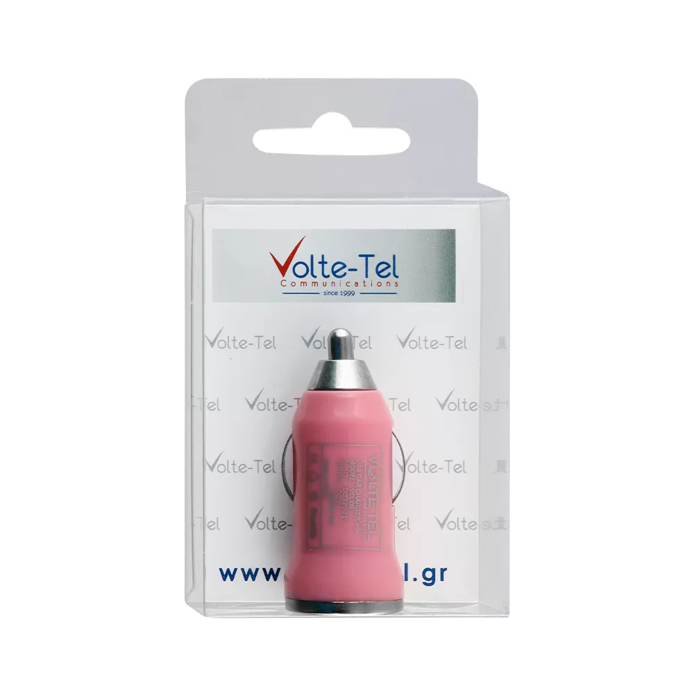 VOLTE-TEL USB ΦΟΡΤΙΣΤΗΣ ΑΥΤΟΚΙΝΗΤΟΥ mini VCU09 1200mA 6W PINK - Image 4