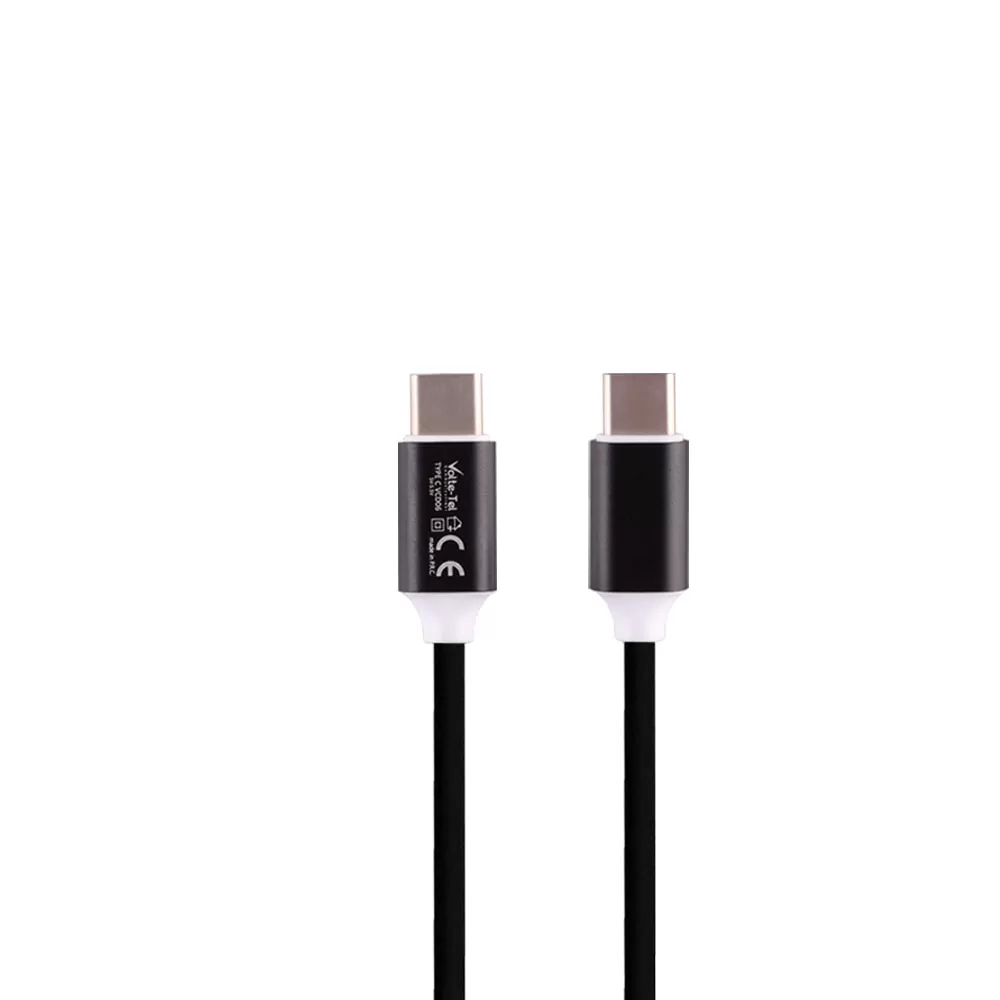VOLTE-TEL USB-C TYPE C->TYPE C ALUMINIUM 3.5A ΦΟΡΤΙΣΗΣ-DATA 1.2m VCD06 BLACK - Image 2