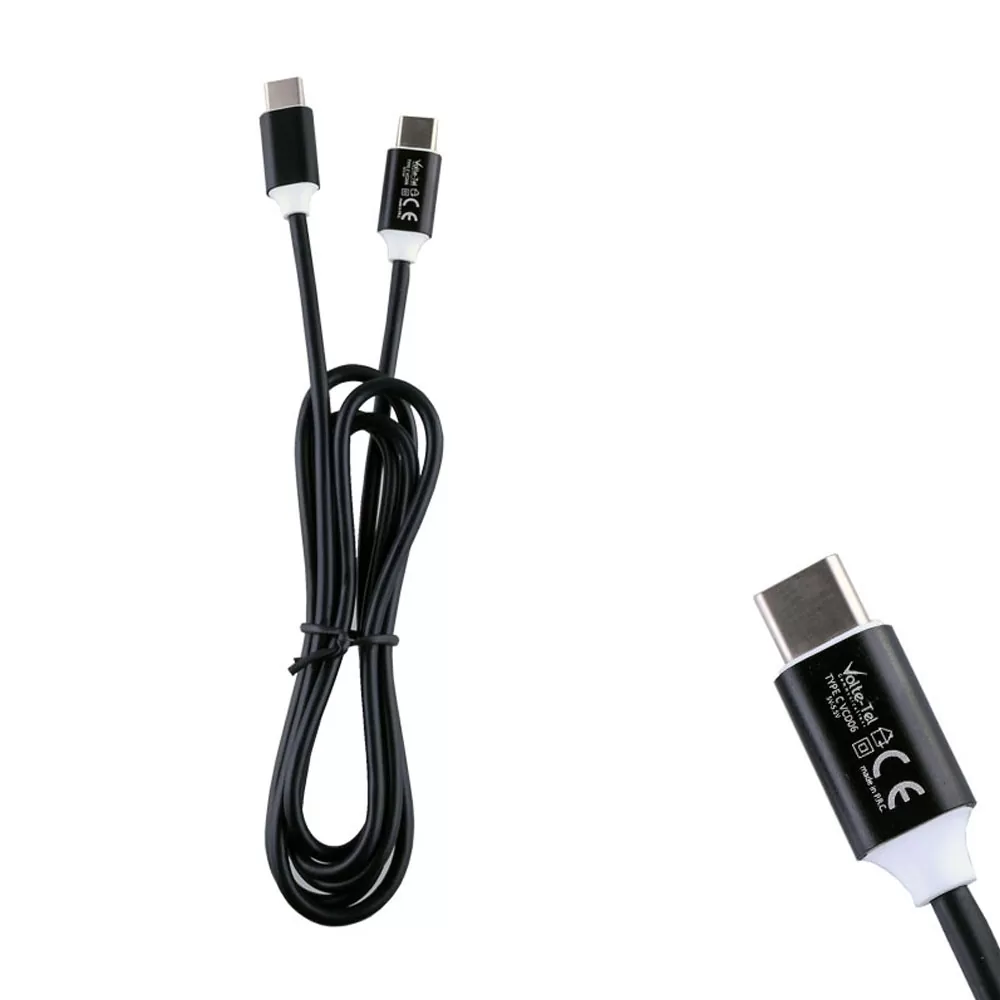 VOLTE-TEL USB-C TYPE C->TYPE C ALUMINIUM 3.5A ΦΟΡΤΙΣΗΣ-DATA 1.2m VCD06 BLACK - Image 3