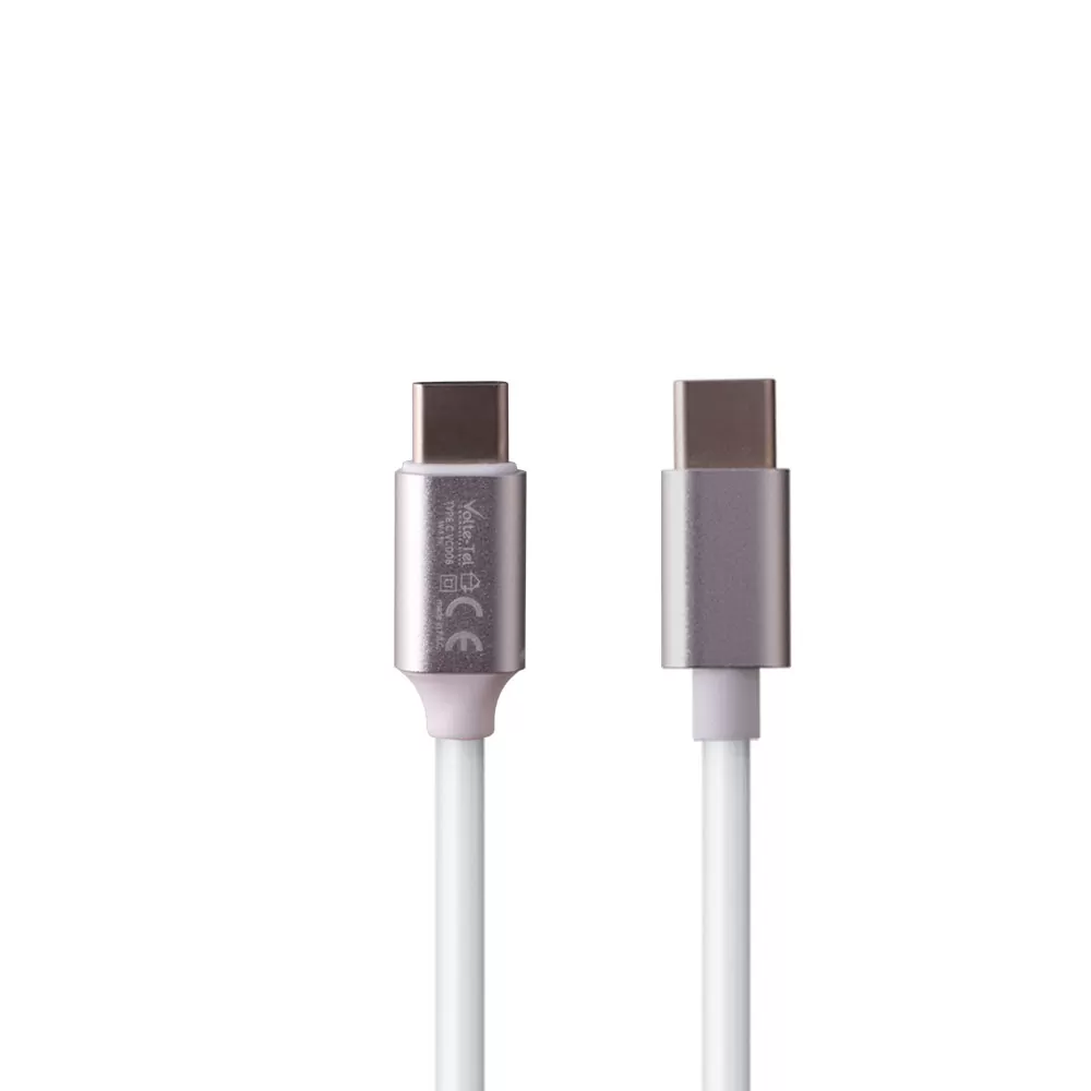 VOLTE-TEL USB-C TYPE C->TYPE C ALUMINIUM 3.5A ΦΟΡΤΙΣΗΣ-DATA 1.2m VCD06 WHITE - Image 2