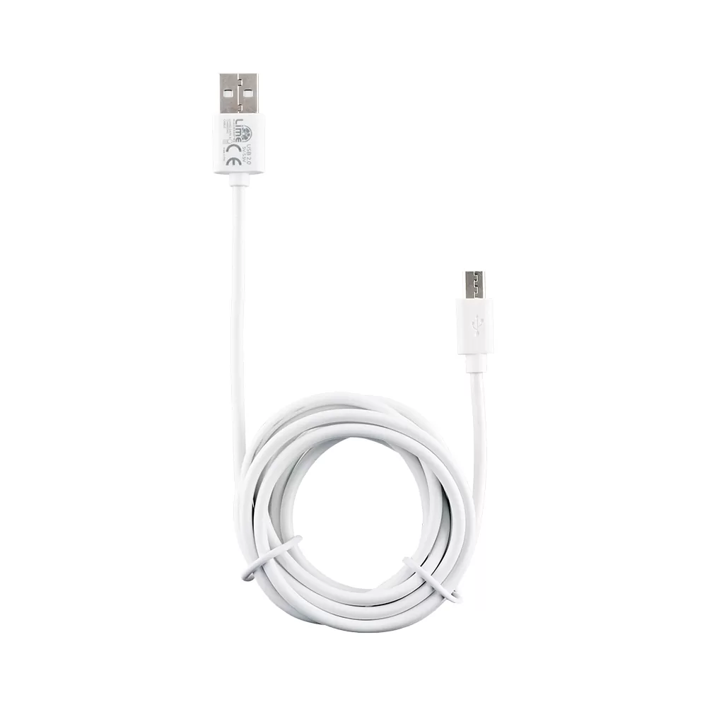 LIME MICRO USB DEVICES LONG USB 2.4A ΦΟΡΤΙΣΗΣ-DATA 2m LUM02 WHITE - Image 2