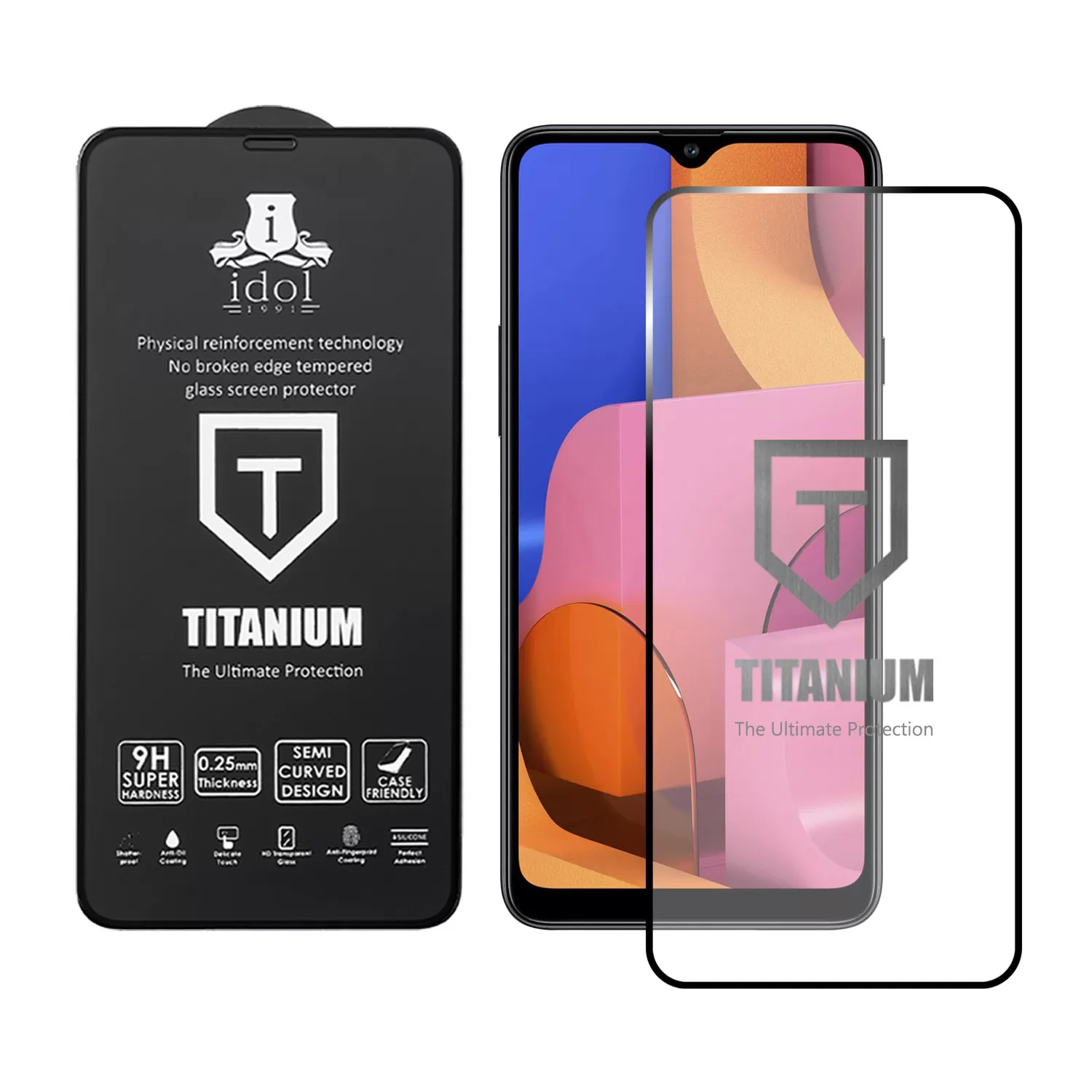 IDOL 1991 TITANIUM TEMPERED GLASS SAMSUNG A20s 2019 A207 6.5in 9H 0.25mm SEMI CURVED FULL GLUE BLACK - Image 2