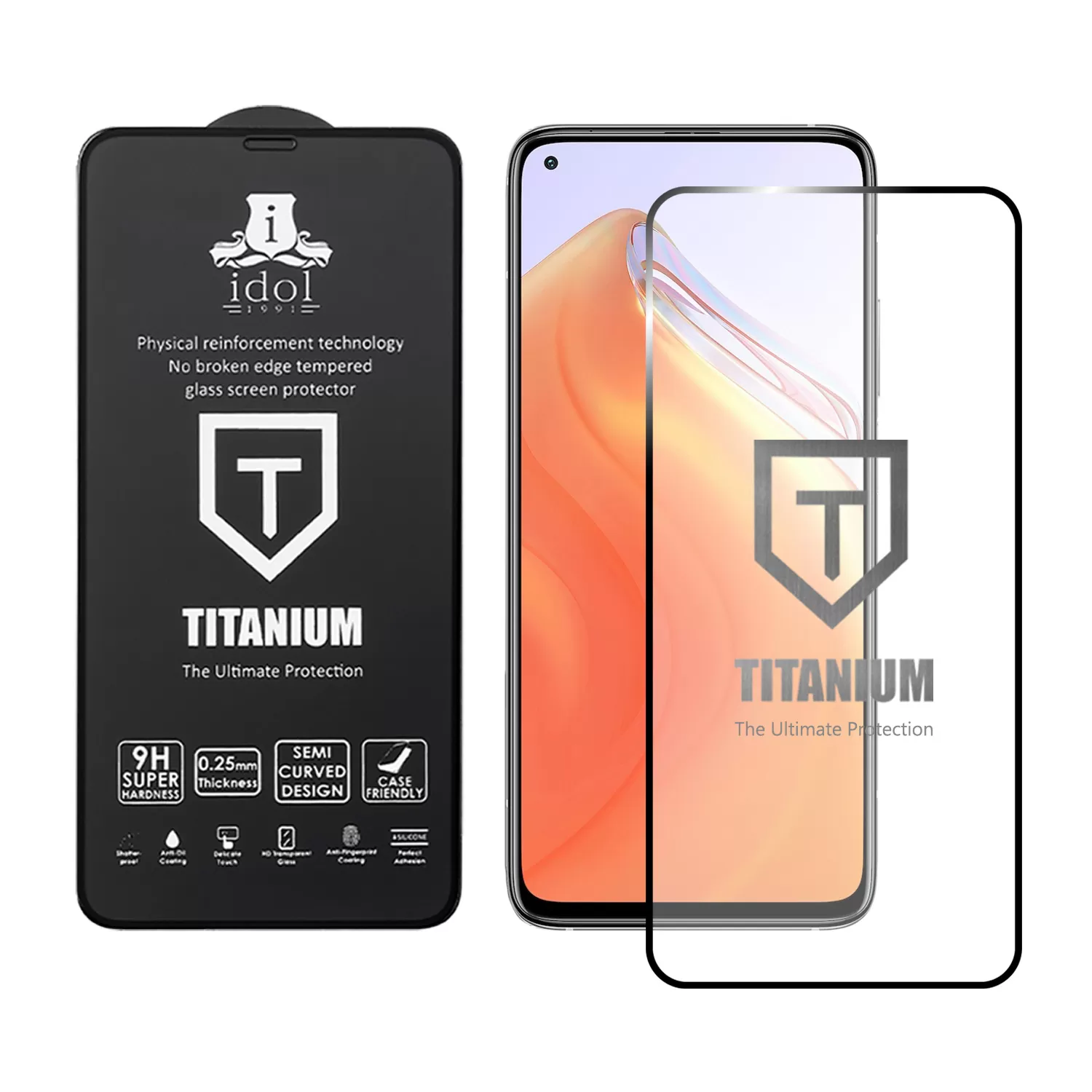 IDOL 1991 TITANIUM TEMPERED GLASS XIAOMI MI 10T 5G/MI 10T LITE 5G/MI 10T PRO 5G 6.67in 9H 0.25mm  SEMI CURVED FULL GLUE BLACK - Image 2