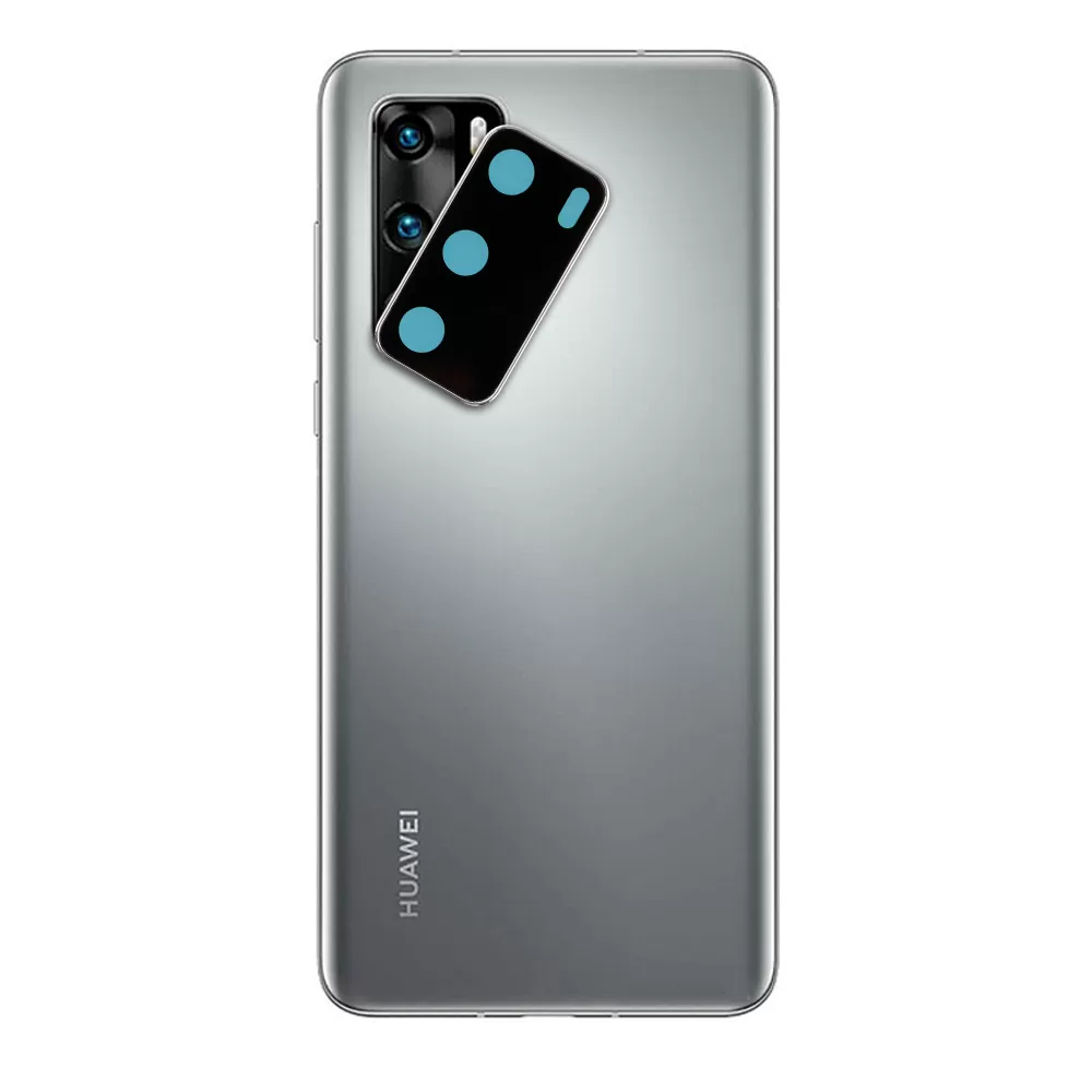 VOLTE-TEL CAMERA GLASS COVER HUAWEI P40 6.1in 9H 0.30MM TITANIUM WITH FRAME SILVER - Image 2