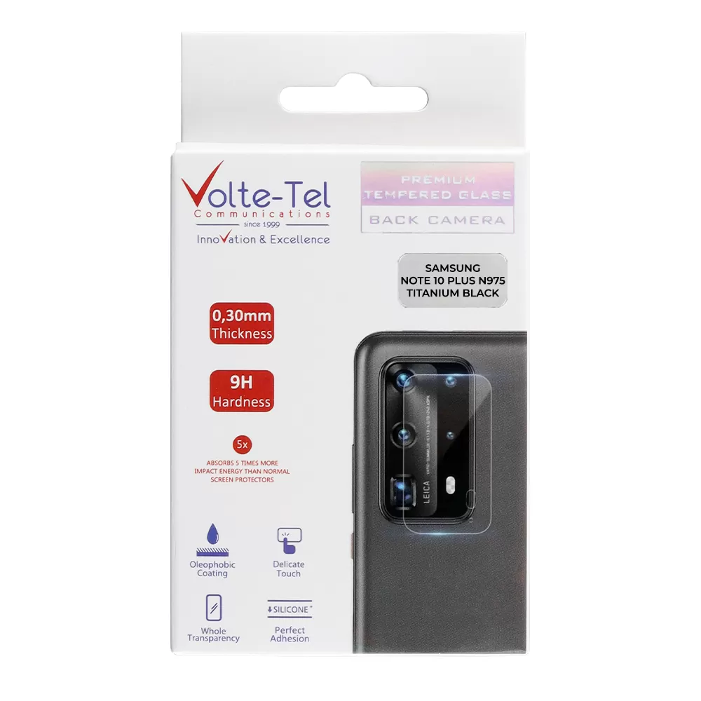VOLTE-TEL CAMERA GLASS COVER SAMSUNG NOTE 10 PLUS N975 6.8in 9H 0.30MM TITANIUM WITH FRAME BLACK - Image 7
