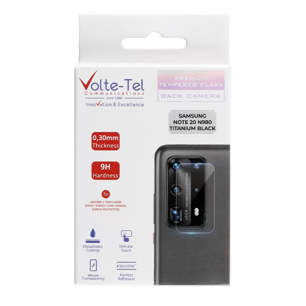 VOLTE-TEL CAMERA GLASS COVER SAMSUNG NOTE 20 N980 6.7in 9H 0.30MM TITANIUM WITH FRAME BLACK - Image 7
