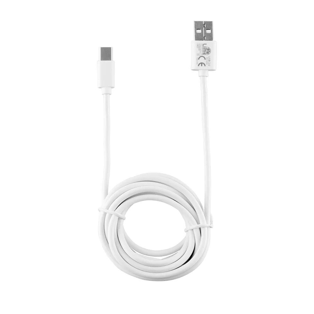 LIME TYPE C LONG USB 2.4A ΦΟΡΤΙΣΗΣ-DATA 2m LUC02 WHITE - Image 2