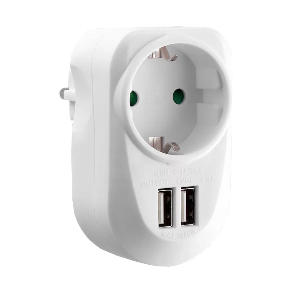 LIME ΑΝΤΑΠΤΟΡΑΣ ΣΟΥΚΟ LS-12USW 16A ΜΕ 2 USB ΘΥΡΕΣ 3.4A ΜΕ ΠΑΙΔΙΚΗ ΠΡΟΣΤΑΣΙΑ/ΓΕΙΩΣΗ ΚΑΙ ΥΠΕΡΤΑΣΗΣ ΣΤΙΣ 2 ΘΥΡΕΣ USB ΑΣΠΡΟ - Image 3