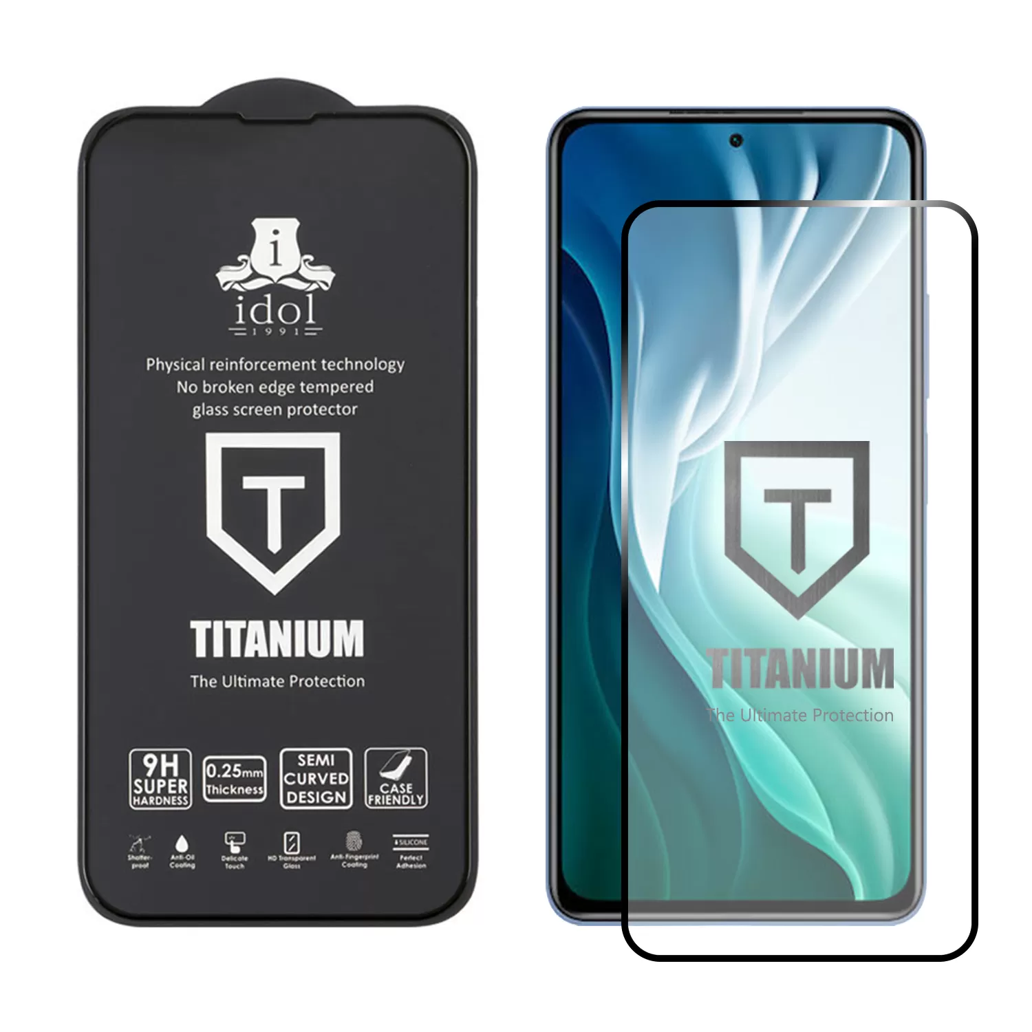 IDOL 1991 TITANIUM TEMPERED GLASS XIAOMI MI 11i 6,67in 9H 0.25mm SEMI CURVED FULL GLUE BLACK - Image 2
