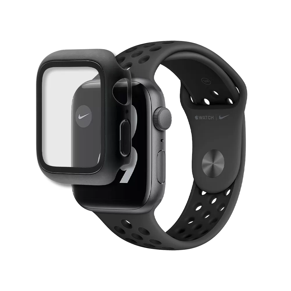 VOLTE-TEL PC EDGE COVER TEMPERED GLASS APPLE WATCH 44mm 1.78in 9H 0.30mm WITH KEY 3D FULL GLUE FULL COVER BLACK - Image 4
