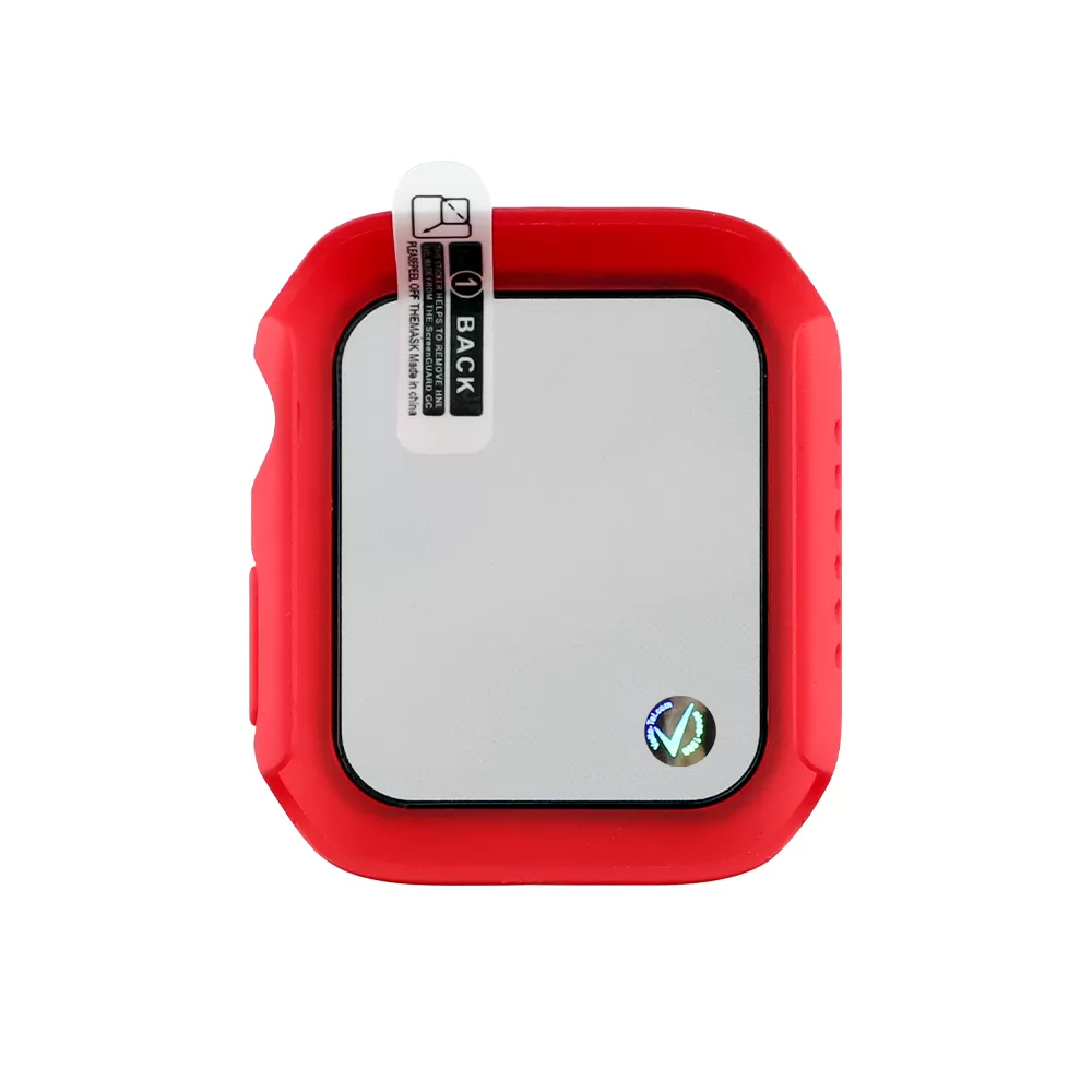 VOLTE-TEL PC EDGE COVER TEMPERED GLASS APPLE WATCH 44mm 1.78in 9H 0.30mm WITH KEY 3D FULL GLUE FULL COVER RED - Image 3